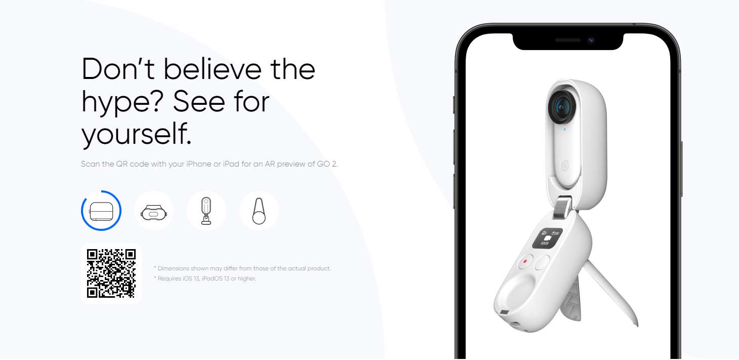 Insta360 GO 2 landing page CTA